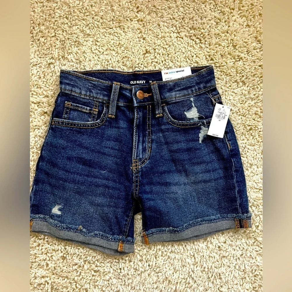 GIRLS OLD NAVY DENIM SHORTS SIZE 10 NWT